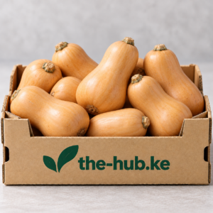 Butternut squash in a branded the-hub.ke crate